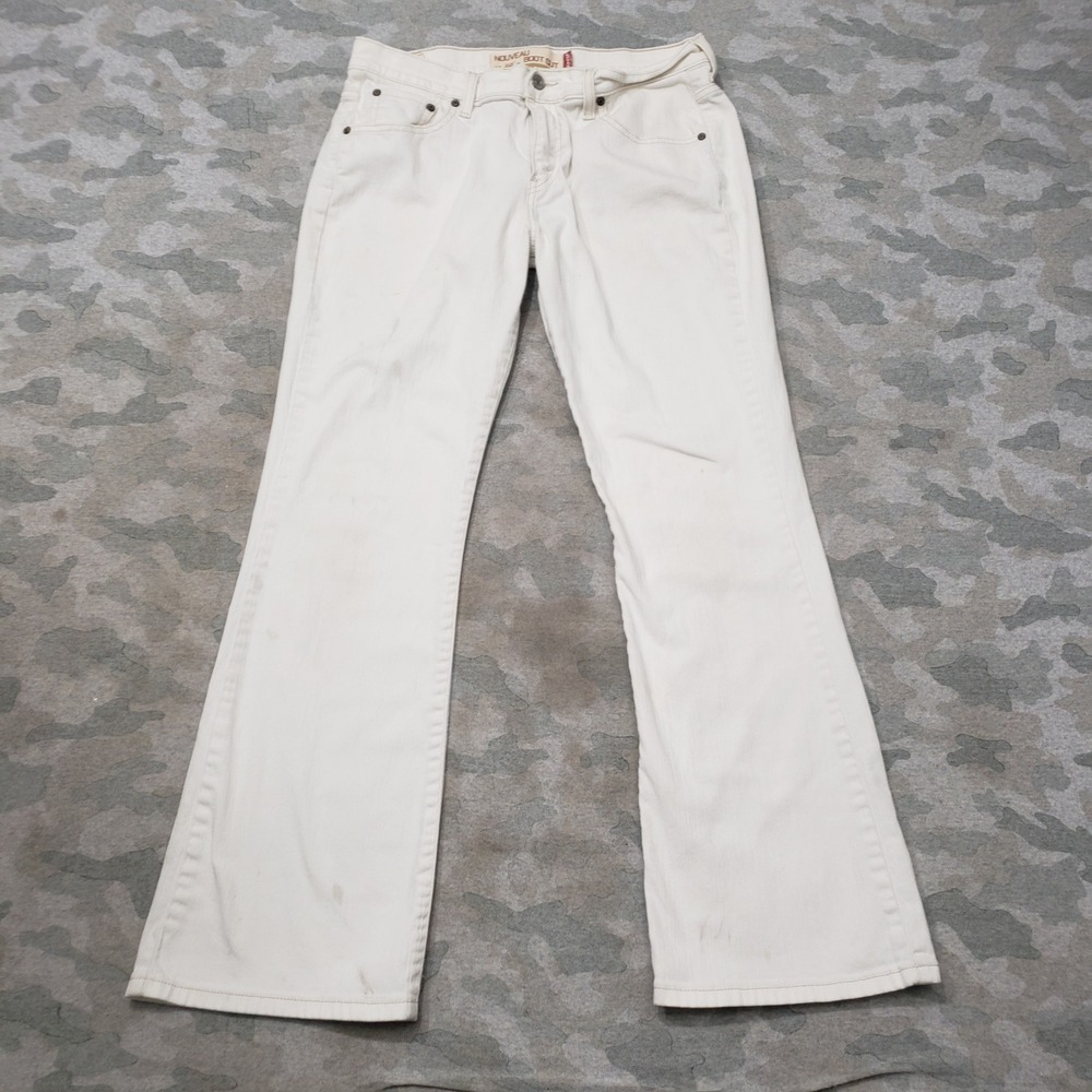 Vintage Levi 515 Jeans Womens 12 White Denim Stretch Nouveau Bootcut Y2k